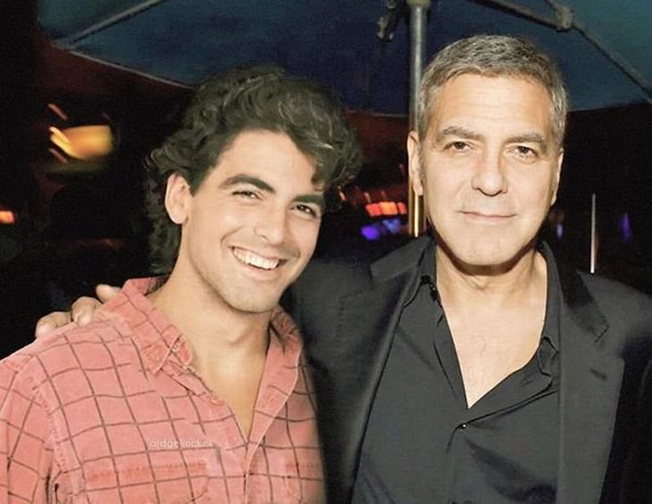celebrities and their younger selves George Clooney