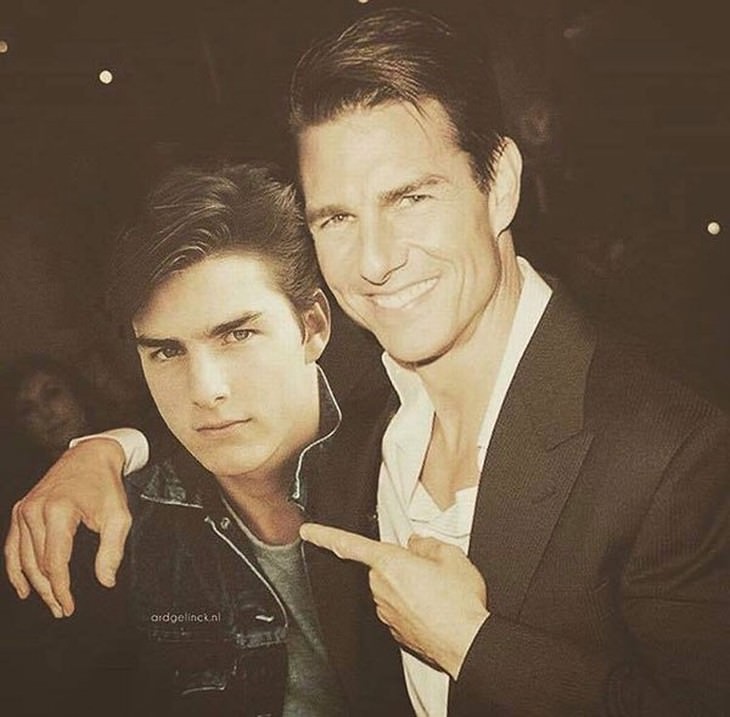 celebrities and their younger selves Tom Cruise.