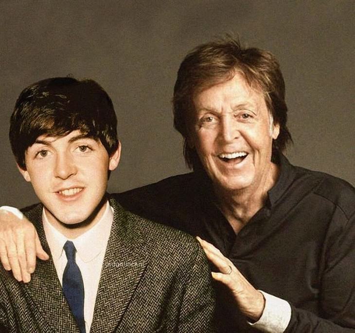celebrities and their younger selves Paul McCartney