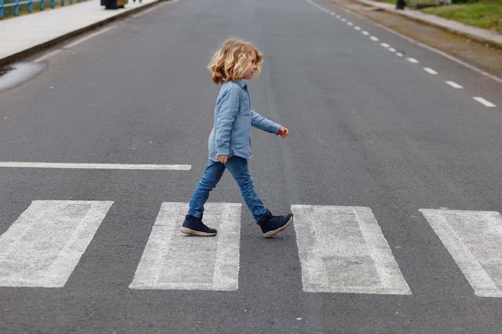 child crossing streets