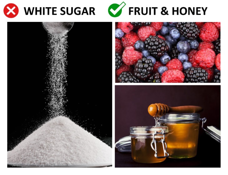 foods that age your skin Instead of White Sugar Use Honey Or Fruit