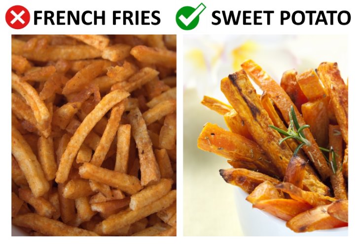 foods that age your skin Replace French Fries With Sweet Potato Fries
