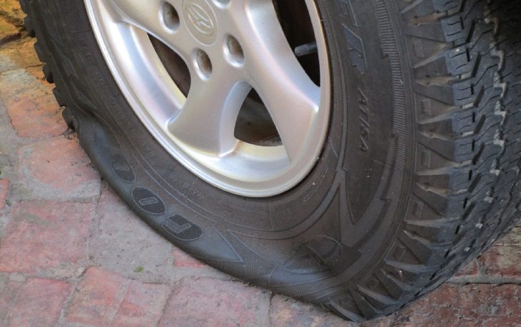 Selfseal tires: flat tire