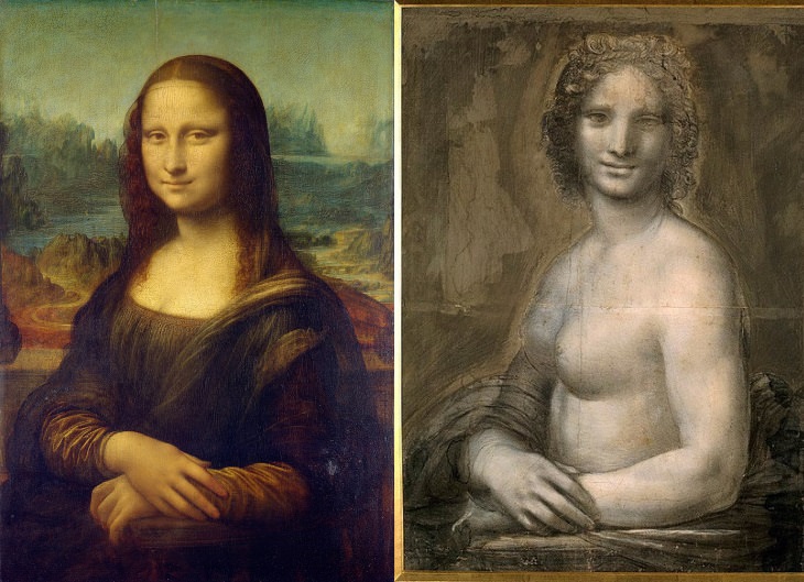 Leonardo da Vinci sculpture monna vanna and mona lisa