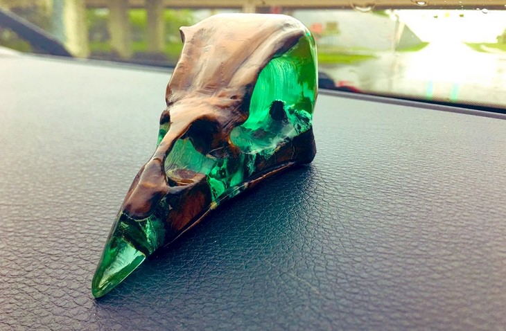 Resin sculptures: skull