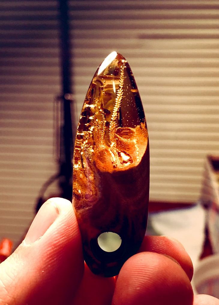 Resin sculptures: amber