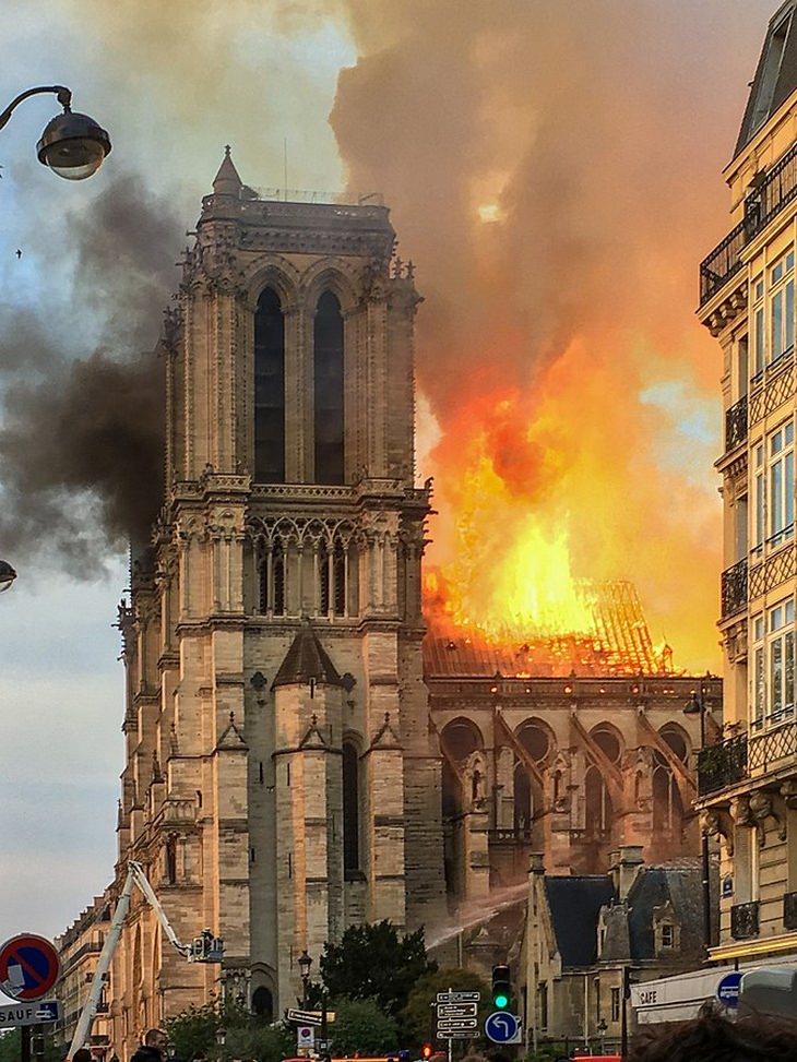 Notre Dame: burning