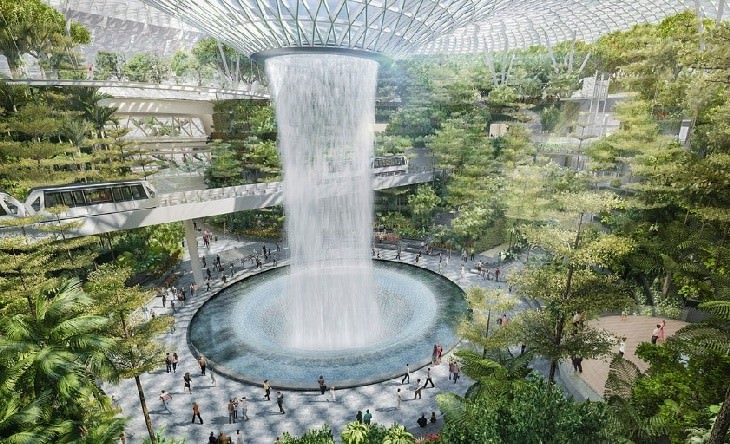 Jewel Changi Airport vortex and rainforest