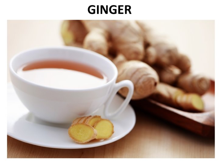 herbal teas that relieve bloating  Ginger (Zingiber officinale)