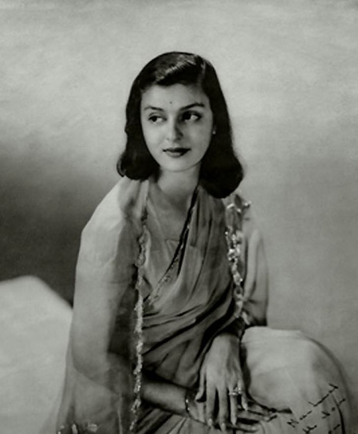 attractive historical figures Maharani Gayatri Devi 1954