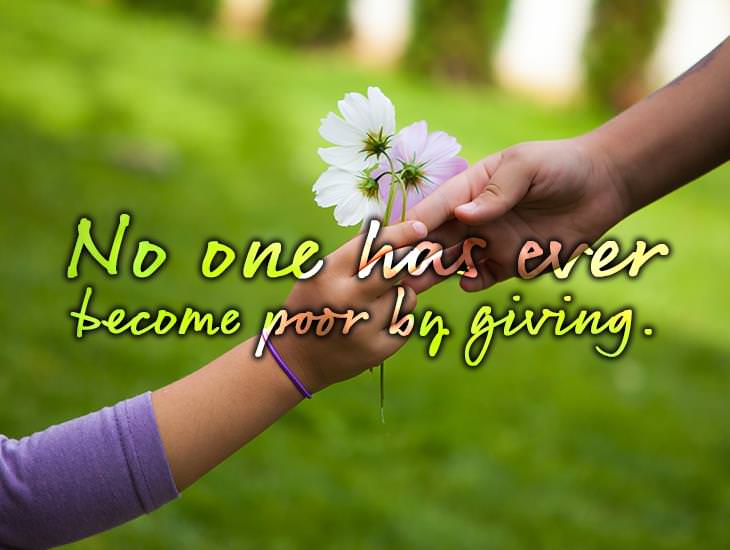 No One Has Ever Become Poor By Giving