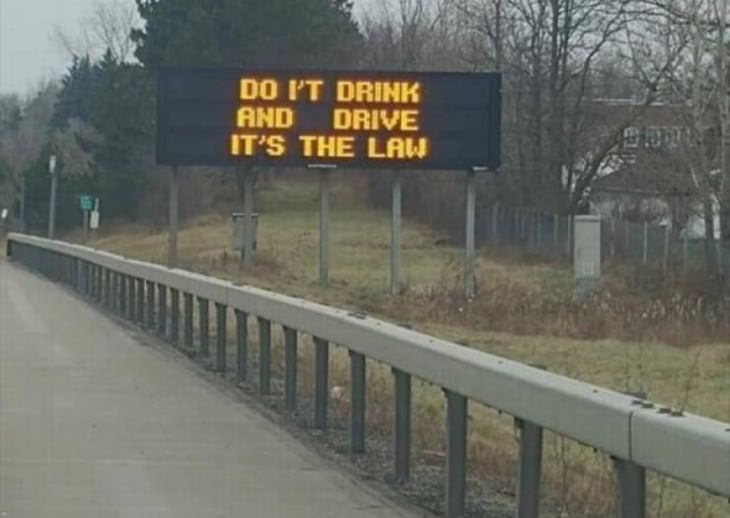 funny street signs drink and drive