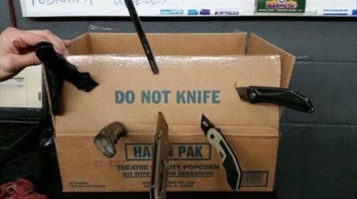 funny street signs do not knife