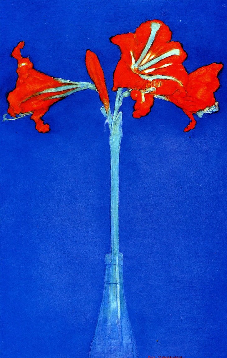 famous flower paintings Amaryllis (1910) Piet Mondrian