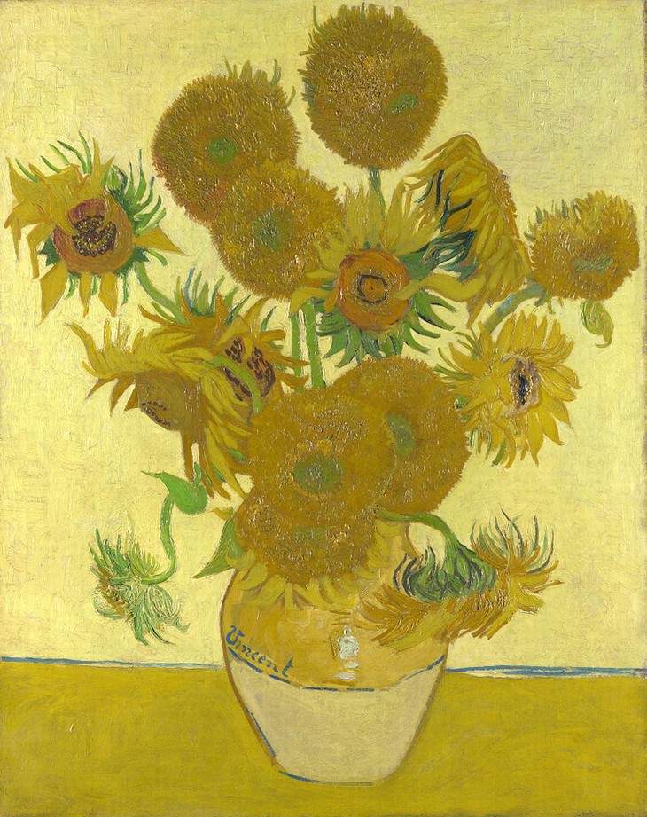 famous flower paintings Sunflowers (1888) Vincent Van Gogh