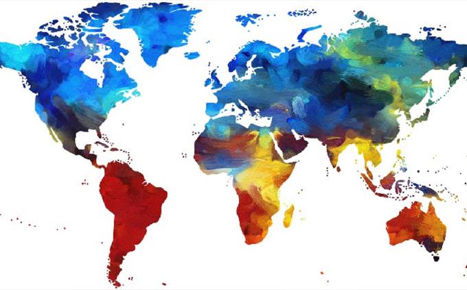 world map colorful