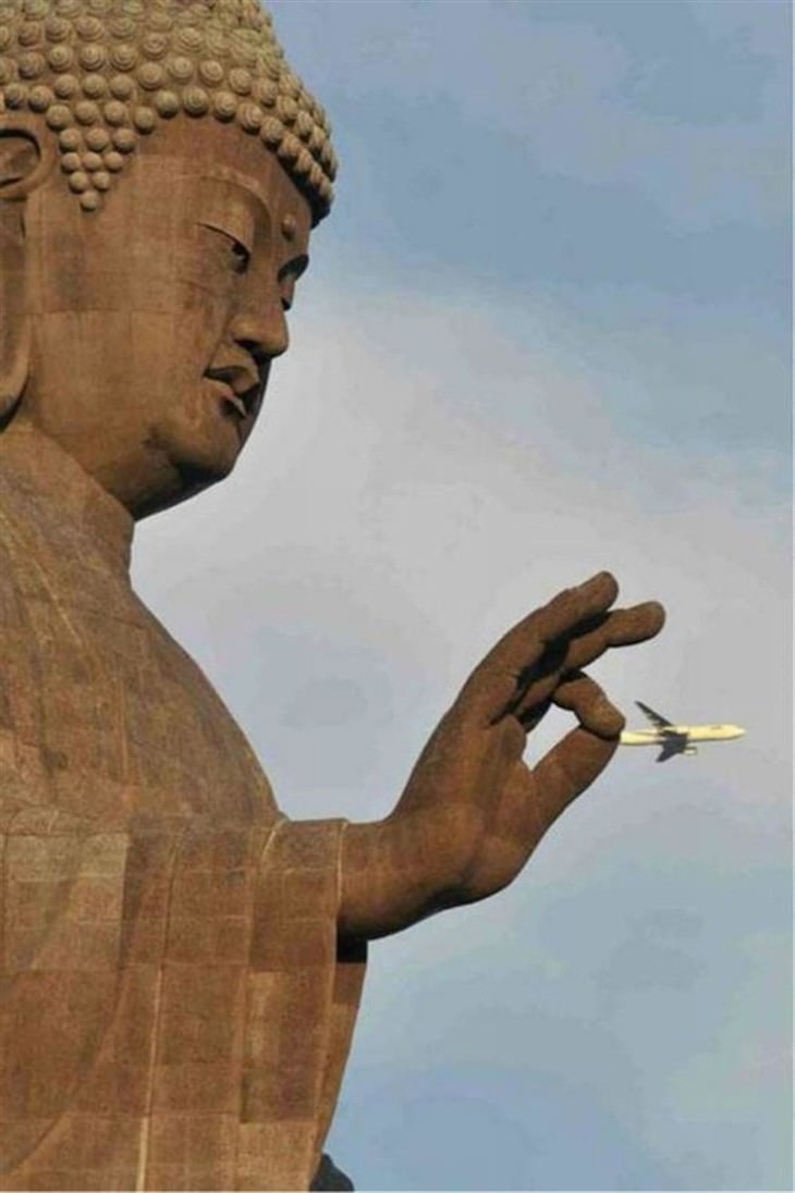 funny moments captured on camera Buddha catches plane