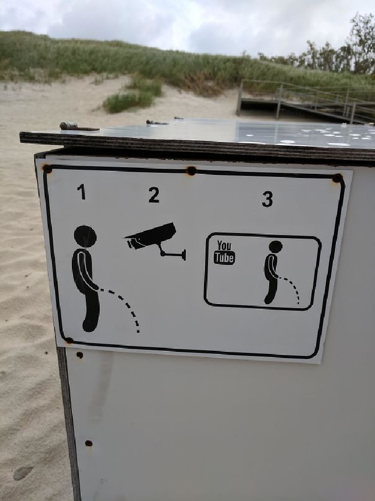hilarious beach photos beach rules sign Lithuania funny