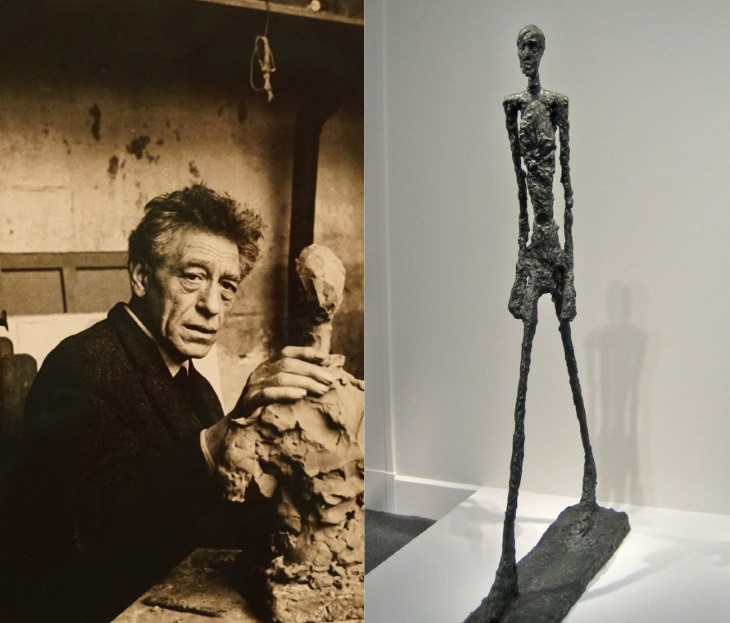 best sculptors and their masterpieces Alberto Giacometti (1901-1966) and The Walking Man (1961)