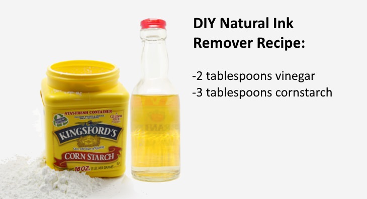 ink removal tips A Mixture of Vinegar and Cornstarch