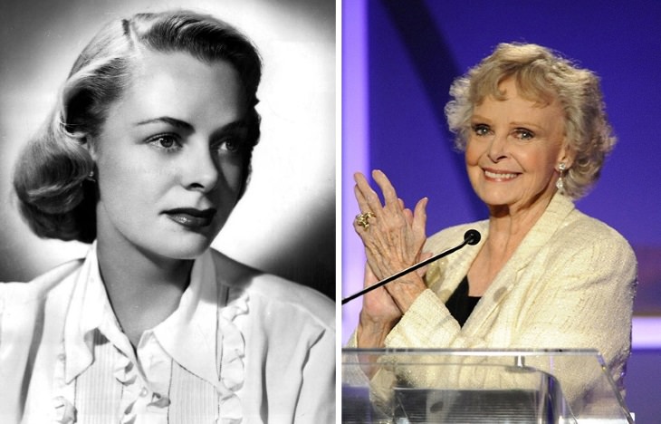 celebrities past their 80s June Lockhart (1947 vs 2009)