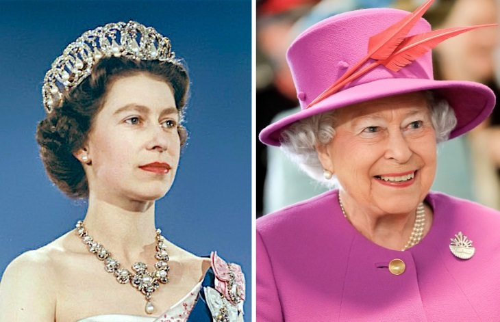 celebrities past their 80s Queen Elizabeth II (1959 vs 2015)