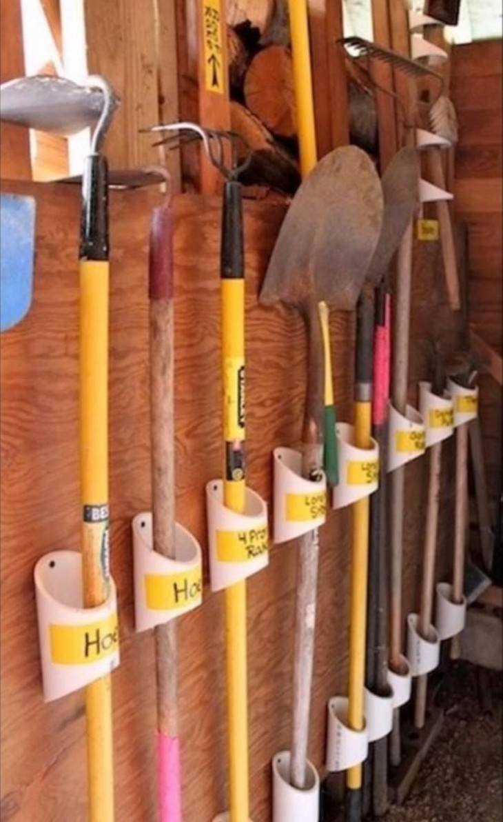 garage organization tips PVC pipe organizer