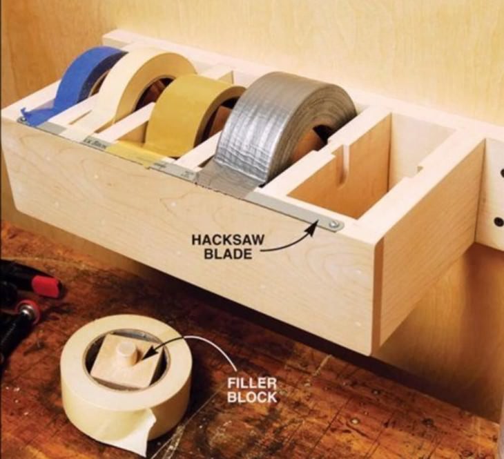 garage organization tips tape dispenser