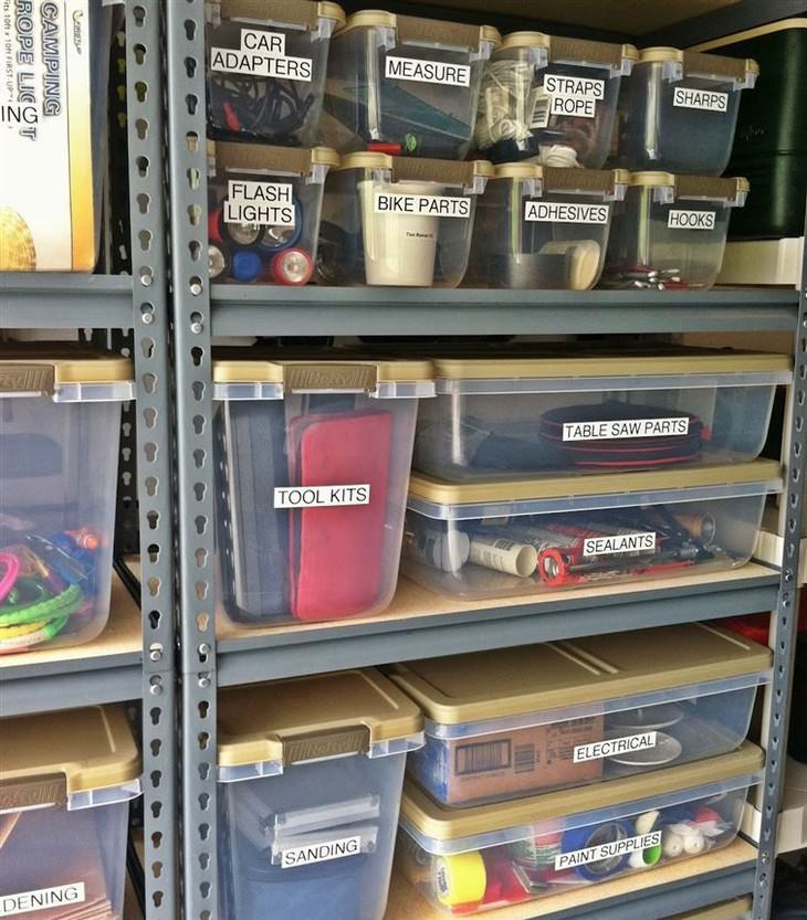 garage organization tips labels