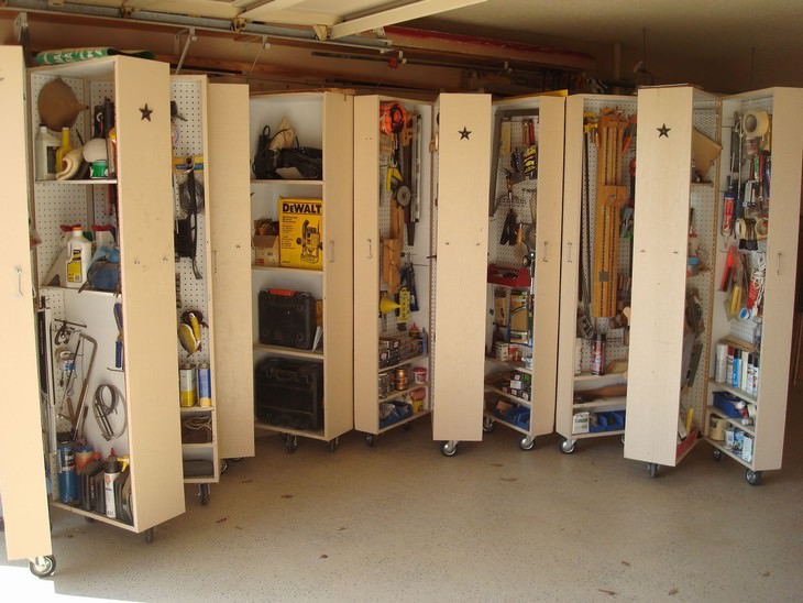 garage organization tips cabinets on wheels