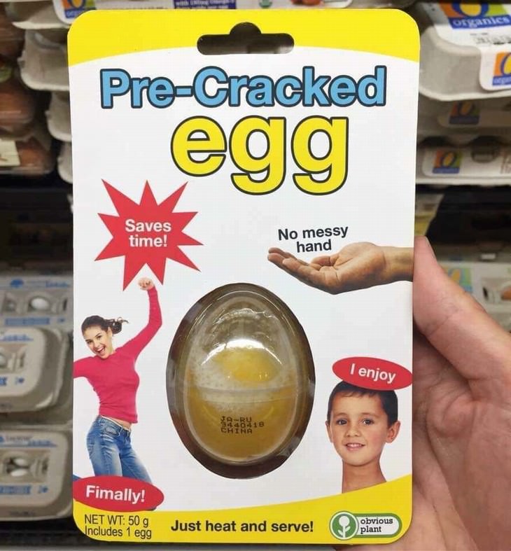 obvious plant pre-cracked egg