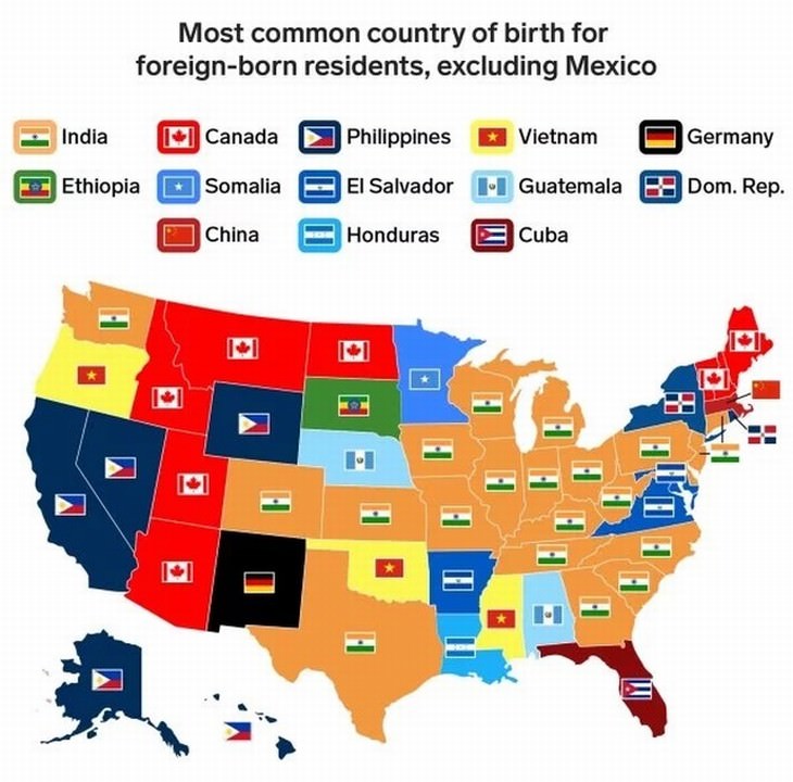 U.S. statistics maps country of birth