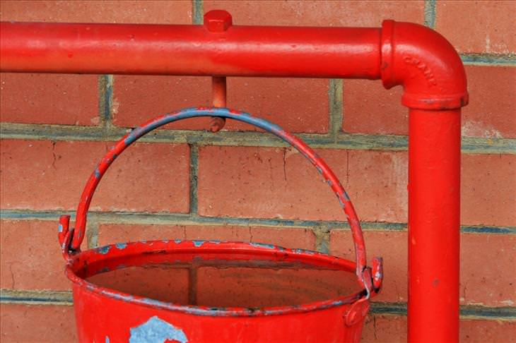 Firework safety: water bucket