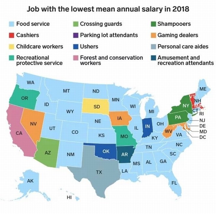 U.S. statistics maps highest salaries