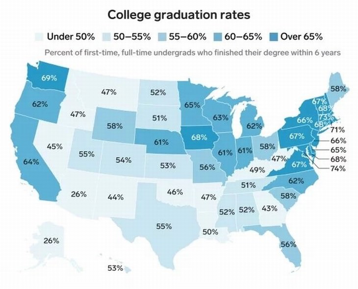 U.S. statistics maps college education