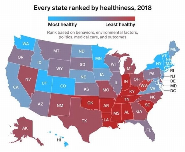 U.S. statistics maps health