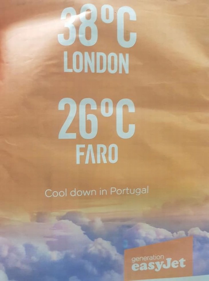 UK heatwave response funny easyjet ad
