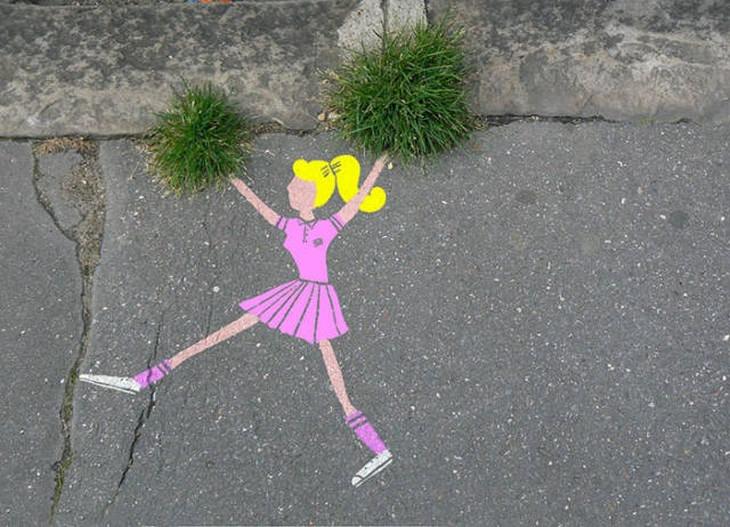 Plants and Street Art: cheerleader pom poms
