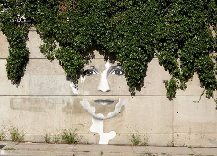 Plants and Street Art: face vines