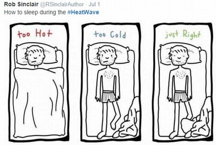 UK heatwave response funny sleep guide