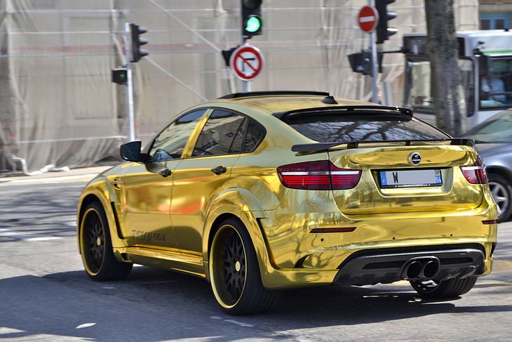Strange cars: gold car