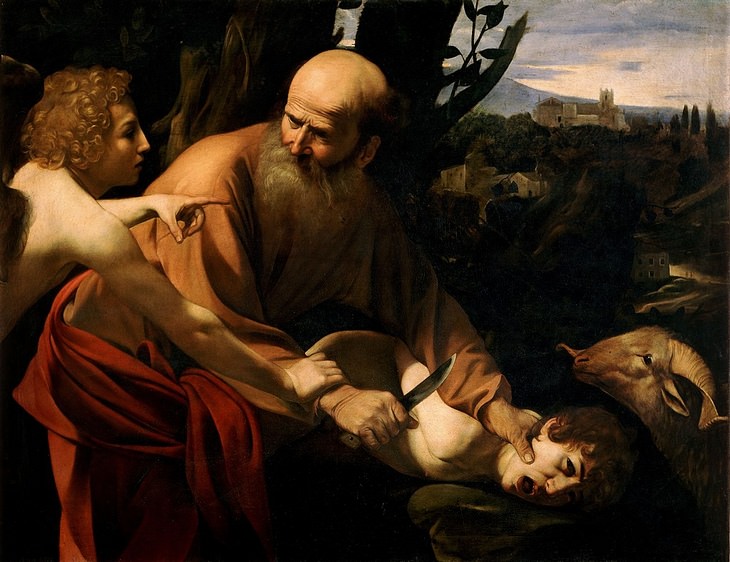 Biblical art: sacrifice of Isaac