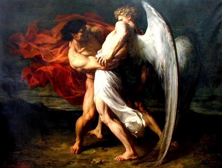 Biblical art: Jacon and the Angel