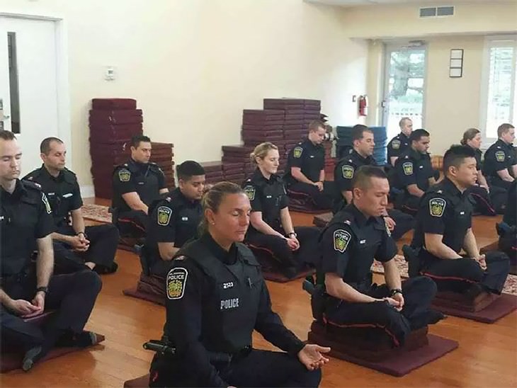 typical canada funny photo collection police meditating