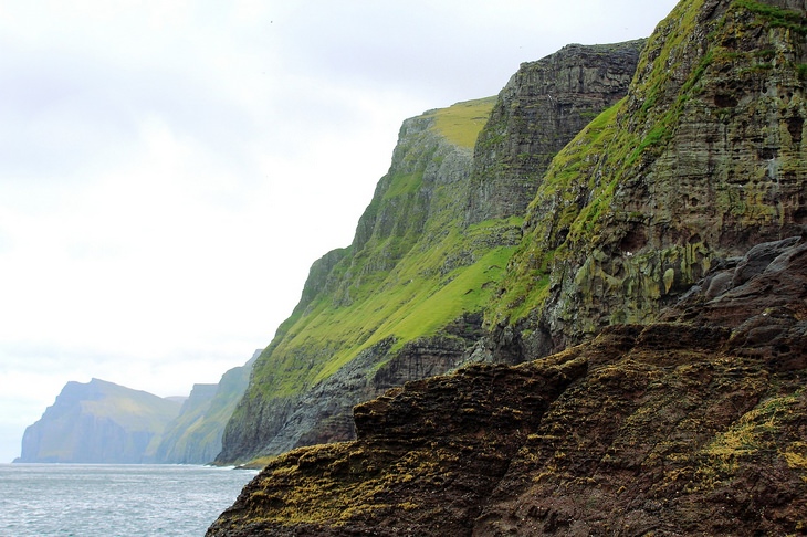 Faroe Islands green cliffs