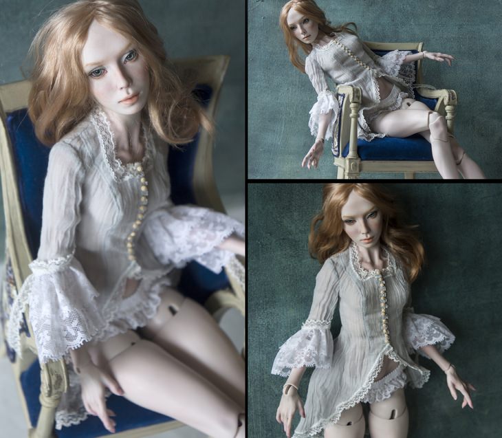 Porcelain dolls: reclining