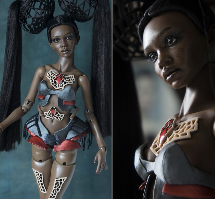 Porcelain dolls: futuristic black