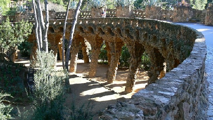Antoni Gaudi Artist Portrait Park Güell collumns