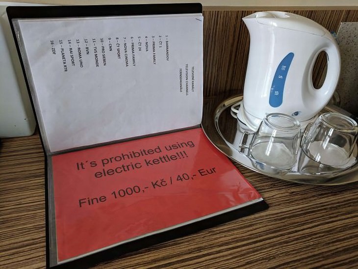 terrible hotel rooms fine for using the kettle