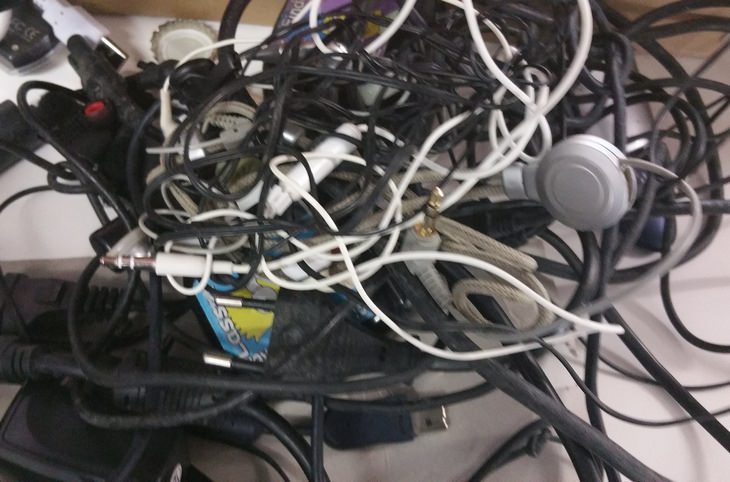 Cable organizing: tangled mess